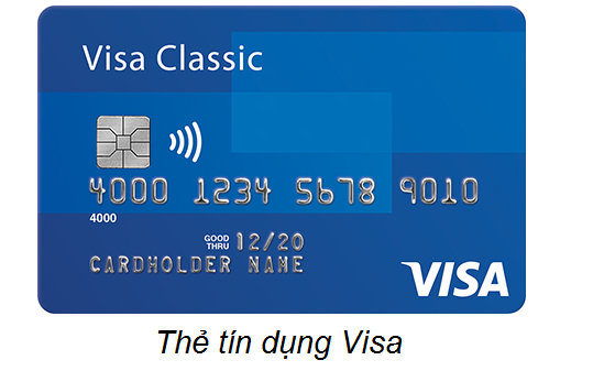 Mặt trước thẻ tín dụng Visa